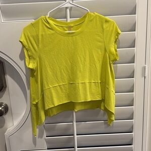FP Movement by Free People Neon Yellow Layered Short Sleeve Tee